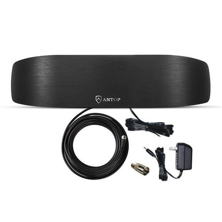 ANTOP ANTENNA ANTOP Antenna AT-217FM SmartPass Amplified Bow Curved Panel Indoor FM-AM Radio Antenna; Black AT-217FM